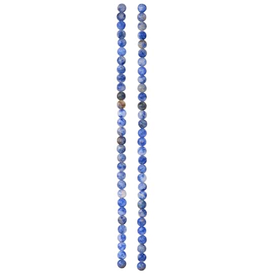 Blue Spotted Sodalite Stone Round Beads by Bead Landing®, 4mm